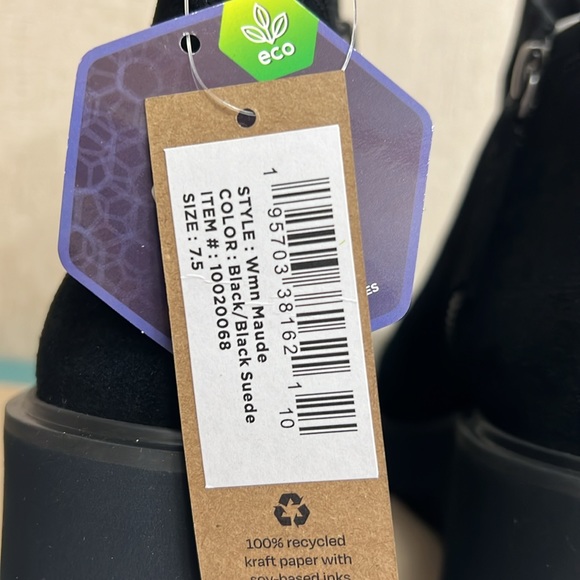BRAND NEW IN BOX!! WOMENS TOMS MAUDE BLACK/BLACK SUEDE BOOTIES. SIZE 7.5 - Picture 7 of 10